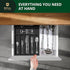 ROYAL CRAFT WOOD Luxury Bamboo Kitchen Drawer Organizer - Silverware Organizer - Utensil Holder and Cutlery Tray with Grooved Drawer Dividers for Flatware and Kitchen Utensils (7 Slot, Black)