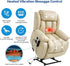 MAEVIS Power Recliner Chair, Lay Flat Sleeping Lift Chairs Recliner for Elderly with Heat and Massage,Comfy Real Breathable Leather Recliners with Dual OKIN Motor for Living Room (Beige)