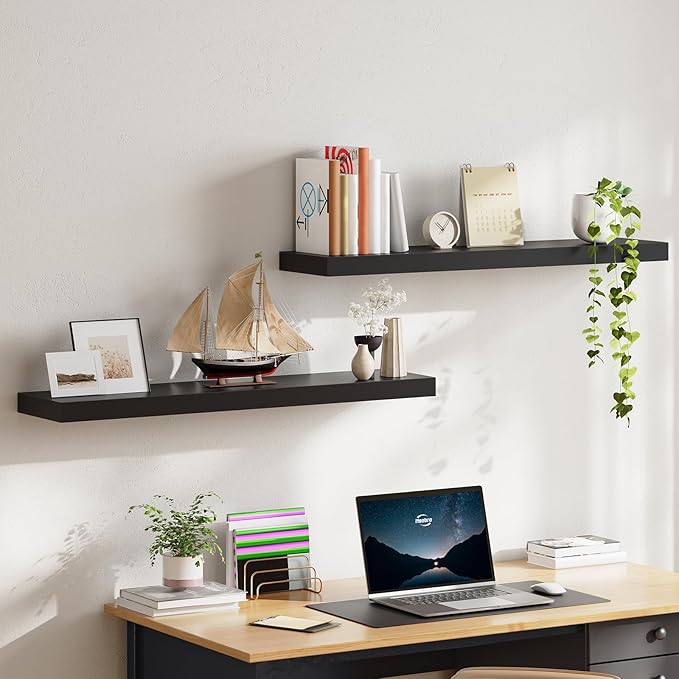 HOOBRO Floating Shelves for Wall, Wall Mounted Shelf Set of 2, 39.4