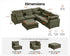 Oversized Modular Sofa, Extra Deep Cloud Chenille Sectional Couch with Ottoman Chaise, Fluffy Chenille Corner V Shape Sofa for Living Room, Villa (Corner V Shape+Ottoman, Chenille Green)