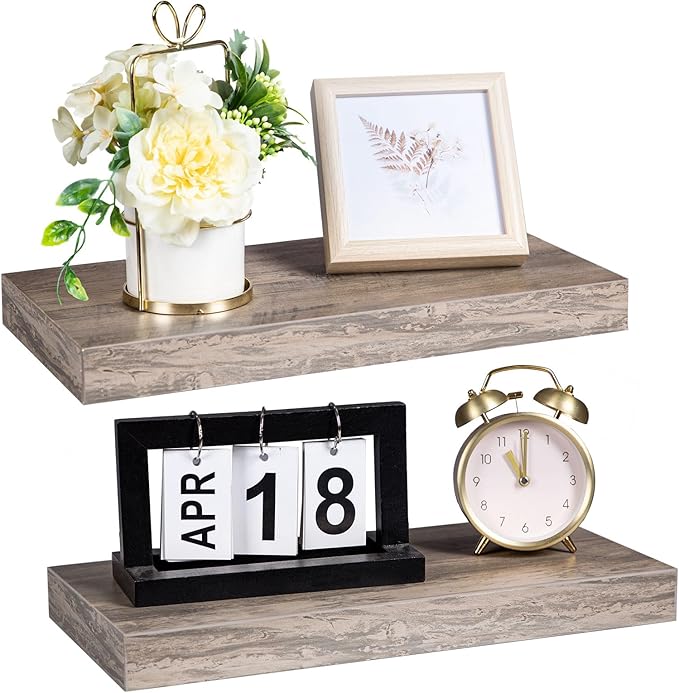 HOOBRO Floating Shelves for Wall, Wall Mounted Shelf Set of 2, 15.7