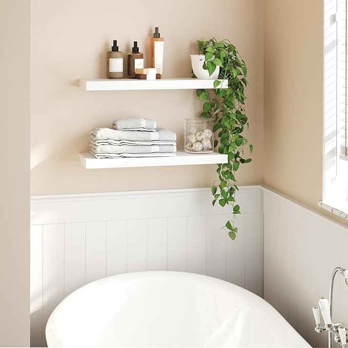 HOOBRO Floating Shelves for Wall, Wall Mounted Shelf Set of 2, 23.6