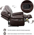 CANMOV Leather Recliner Chair Set of 2, Classic and Traditional Manual Recliner Chair with Comfortable Arms and Back,Manual Single Recliner Sofa for Living Room, Brown