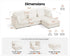Oversized Modular Sofa, Extra Deep Cloud Corduroy Sectional Couch with Ottoman Chaise, Fluffy Chenille 4 Seat L-Shaped Sofa for Living Room, Villa (L Shape 4 Seater, Corduroy White)