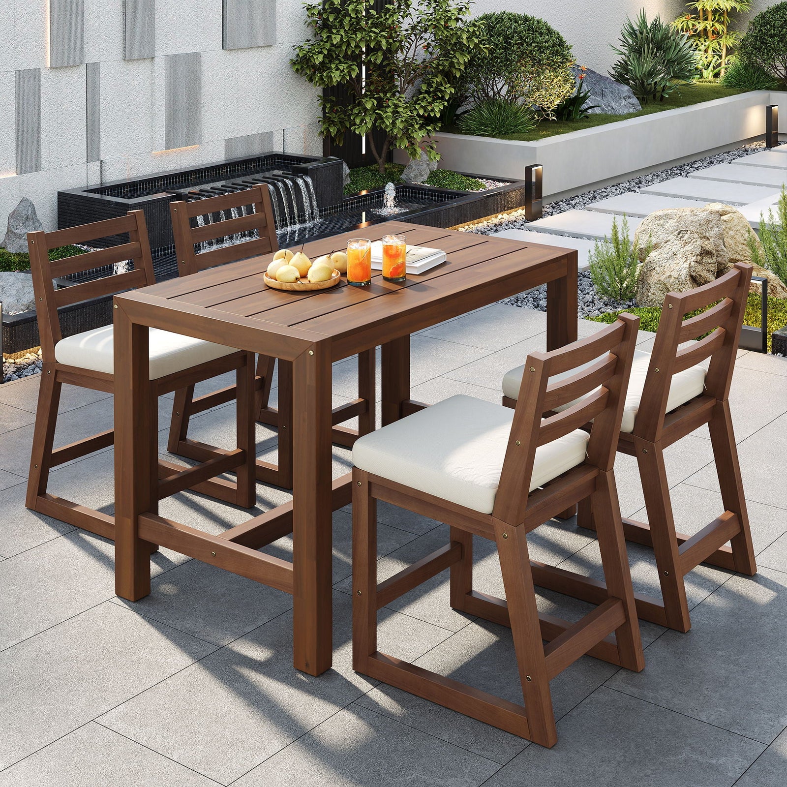 Patio Bar Set With Ergonomic Chairs