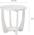Rustic Farmhouse end Table X 2P with Storage Shelf, French Country Accent Side Table for Family, Dinning or Living Room, Small Spaces, Modern, Round, White