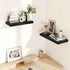 Fun Memories Black Floating Shelves 16 Inch Long, 8 Deep Floating Shelf Wall Mounted, 16 x 8 Inch Wooden Bathroom Shelves, Deep Storage Shelves for Living Room, Kitchen, Set of 2