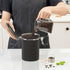 TEDSWAIT Coffee Canisters Airtight Coffee Bean Storage Container Kitchen Stainless Steel Food Storage Container with Scoop Date Tracker & CO2 Valve 61Fl Oz (Black)