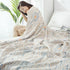 Boho Muslin Blanket for Adults 4-Layer Gauze 80 x 90 Inches Soft Cozy 100% Cotton Summer Cooling Blanket Geometric Stripe Decor for Sofa Bed Coverlet Both Sides (A Boho Stripe, 80 x 90 in)