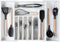 Premium Silverware, Flatware and Utensil Organizer for Kitchen Drawers, Food-Safe Contract Grade, Expandable from 14.5 to 25 In, White Bamboo