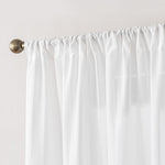 Non-See-Through Thermal Insulated White Sheer Curtains 2 Panels Set Light Filtering Window Drapes with Rod Pocket