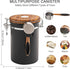 TEDSWAIT Coffee Canisters Airtight Coffee Bean Storage Container Kitchen Stainless Steel Food Storage Container with Scoop Date Tracker & CO2 Valve 61Fl Oz (Black)