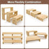 Display Wood Risers Wooden Stand 3 Tier Wood Racks Decorative Rectangular, 2 Set 6 Piece Cupcake Stands Cologne Perfume Organizer Dessert Showcase(Nature)