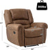 CANMOV Leather Recliner Chair Set of 2, Classic and Traditional Manual Recliner Chair with Comfortable Arms and Back,Manual Single Recliner Sofa for Living Room, Camel
