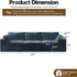 118" 3-Seater Cloud Sofa,Modular Sectional Couch,Modern Deep Seat Upholstered Couches with Plush Corduroy Fabric for Living Room Furniture,Bedroom and Apartment,No Assembly Required,Blue