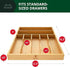 ROYAL CRAFT WOOD Luxury Bamboo Utensil Rack and Silverware Organizer, Kitchen Drawer Organizer - Utensil Holder and Cutlery Tray with Grooved Drawer Dividers for Flatware 7 Slot, Natural