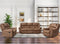 CANMOV Faux Leather Manual Recliner Sofa Set, Manual Recliner Chair, Reclining Loveseat and 3-Seat Sofa for Living Room,Bedroom Furniture, Office,Nut Brown