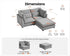 Oversized Modular Sofa, Extra Deep Cloud Chenille Sectional Couch with Ottoman Chaise, Fluffy Chenille Loveseat L Sofa for Living Room, Villa (Loveseat+Ottoman, Chenille Grey)