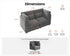 Oversized Modular Sofa, Extra Deep Cloud Chenille Sectional Couch with Ottoman Chaise, Fluffy Chenille 2 Seater Sofa Bed for Living Room, Villa (Loveseat Sofa, Chenille Grey)