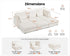 Oversized Modular Sofa, Extra Deep Cloud Corduroy Sectional Couch with Ottoman Chaise, Fluffy Chenille 6 Seater Couch Bed for Living Room, Villa (Sofa Bed 6 Seater, Corduroy White)