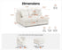 Oversized Modular Sofa, Extra Deep Cloud Corduroy Sectional Couch with Ottoman Chaise, Fluffy Corduroy 4 Seater Couch Bed for Living Room, Villa (Sofa Bed 4 Seater, Corduroy White)