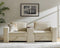 HULALA HOME 88" Loveseat Sofa with USB Port and Console, Oversized 2 Seater Sofa with Storage Ottoman, Comfy Upholstered Loveseat Couch for Living Room Bedroom, FSC Certified, Beige