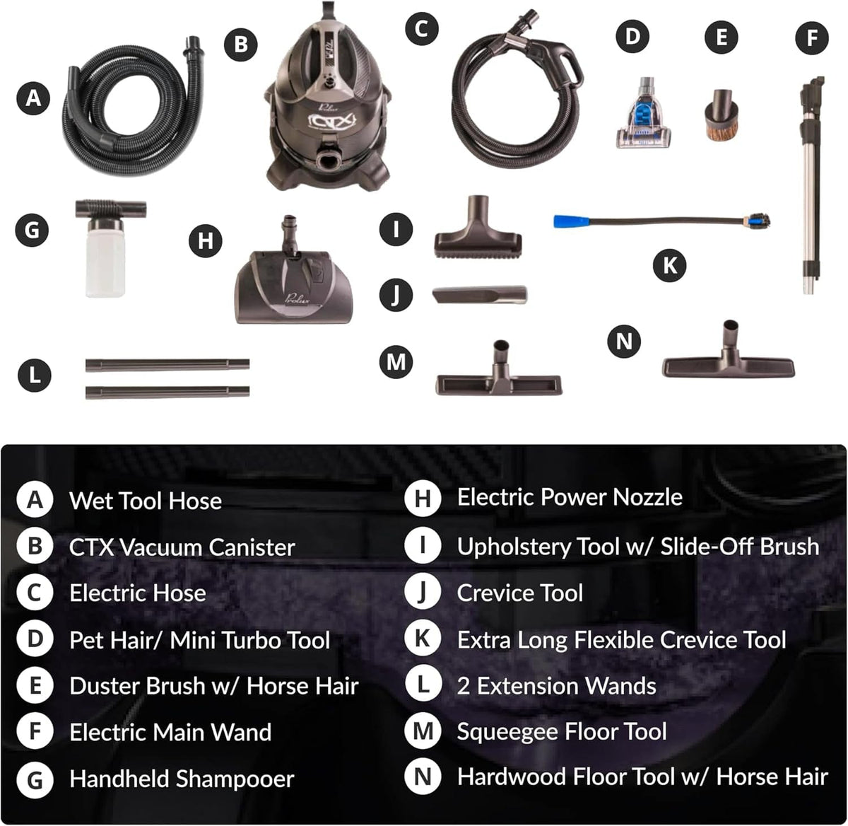 Prolux CTX PRO Water Filtration Bagless Canister Vacuum Cleaner