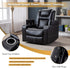 CANMOV Electric Power Recliner Chair with USB Ports and Cup Holders, Breathable Leather Home Theater Seating with Hidden Arm Storage (Black)