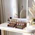 Display Wood Risers Wooden Stand 3 Tier Wood Racks Decorative Rectangular, 2 Set 6 Piece Cupcake Stands Cologne Perfume Organizer Dessert Showcase(Brown)