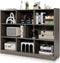 Tangkula 8-Cube Bookcase, Wood 3 Tier Open Storage Bookshelf, Modern Multipurpose Display Cabinet for Living Room, Study, Reading Nook, 48 x 12.5 x 36.5 Inch, Grey