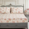 DaDa Bedding Hint of Mint Dainty Cottage Floral Roses Cotton Fitted Sheet w/ Pillow Case (3036)