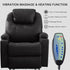 Power Recliner Chair with Heat and Massage, PU Leather Home Theater Seating with LED Lights/Cup Holders/Side Pocket/USB Port, Reclining Sofa Chair for Living Room (1, Black)