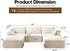 118" U Shaped Modern Sofa Modular Sectional Cloud Couch with 2 Ottoman,Upholstered Couches with Corduroy Fabric for Living Room Furniture,Bedroom and Apartment,No Assembly Required,White