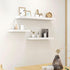 Fun Memories Deep Floating Shelves - 16" W x 9" D x 1.6" H Rustic White Wall Shelf - Wall Mounted Shelves for Storage - Wooden Shelves with Invisible Brackets for Living Room, Farmhouse - Set of 2