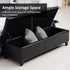 HOMCOM 51" Ottoman Storage Bench, Faux Leather Storage Chest with Lift Top, Tufted Ottoman for Living Room, Entryway, Black