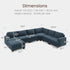 Nolany Modular Sectional Couch with Storage Ottoman, Corduroy Sectional Sofa with Chaise, U Shape Sectional Couches for Living Room, Blue