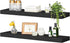 HOOBRO Floating Shelves for Wall, Wall Mounted Shelf Set of 2, 31.5" Hanging Shelf with Invisible Brackets, for Wall in Bathroom, Bedroom, Toilet, Kitchen, Living Room, Office, Black BK80BJP201