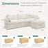 HONBAY Modular Sectional Couch with Storage Seats, L Shaped Sectional Sofa with Storage, Chenille Sectional Couches for Living Room, Beige