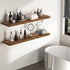 Floating Shelves - 10.23 Inch Deep Wall Shelf for Decor & Storage - Wall Mounted Display Shelving with Invisible Heavy-Duty Metal Bracket - 48" W x 10.23" D x 1.8" H - Set of 1 - Rustic Brown