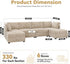 Modular Sectional Sofa, 130.7 Inch U Shaped Couch Set for Living Room, 4-Seater Comfy Cloud Couches with Two Movable Ottoman, DIY Combination, Plush Corduroy, Beige