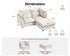 Oversized Modular Sofa, Extra Deep Cloud Chenille Sectional Couch with Ottoman Chaise, Fluffy Chenille Loveseat L Sofa for Living Room, Villa (Loveseat+Ottoman, Chenille White)