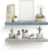 Sorbus Floating Shelf — Hanging Wall Shelves Decoration — Perfect Trophy Display, Photo Frames — Extra Long 24 Inch (Rectangle Shelf Set - Blue White)