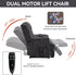 Power Lift Chair with Vibration Massage Heat for Elderly People, Dual Motor Electric Lay Flat Recliner Chair with Power-Remote, Standing Assistance Reclining, Chenille Dark Gray