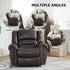 CANMOV Leather Recliner Chair Set of 2, Classic and Traditional Manual Recliner Chair with Comfortable Arms and Back,Manual Single Recliner Sofa for Living Room, Dark Grey