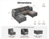 Oversized Modular Sofa, Extra Deep Cloud Chenille Sectional Couch with Ottoman Chaise, Fluffy Chenille 5 Seater Sofa Bed for Living Room, Villa (U Shape 5 Seater, Chenille Grey)