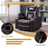 CANMOV Electric Power Recliner Chair with USB Ports and Cup Holders, Breathable Leather Home Theater Seating with Hidden Arm Storage (Brown)