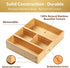 Umilife Drawer Organizer Storage Boxes, 2.5" High Bamboo Drawer Dividers, 3 Rearrangeable Bins for Kitchen, Office Desktop, Clothing, Makeup, vanity, Jewelry