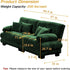 Modular Sectional Sofa, Comfy Cloud Couch Oversized Loveseat, Sectional Couches for Living Room, Modern Chenille Couch for Bedroom, Sleeper Deep Seat Sofa with Throw Pillows, Green