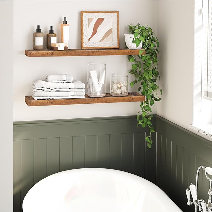 HOOBRO Floating Shelves for Wall, Wall Mounted Shelf Set of 2, 31.5
