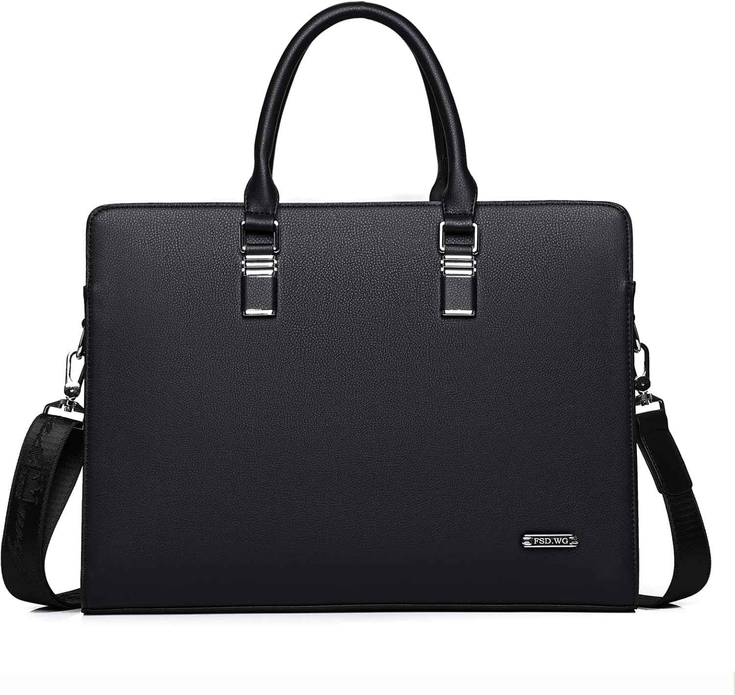 Genuine Leather Business Briefcase 15.6 Inch Laptop Bag Multi Compartment